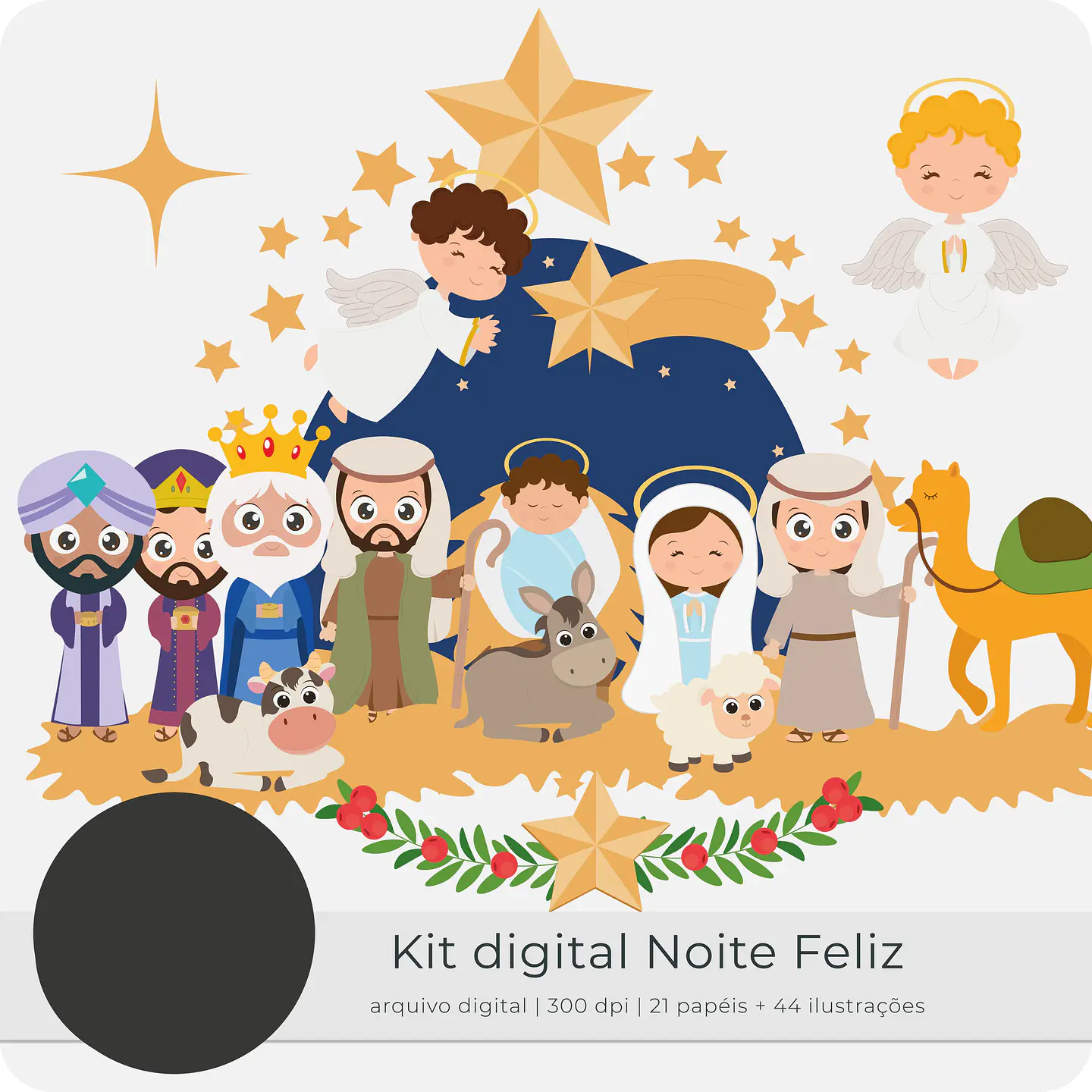 Kit Digital Noite Feliz Natal Natalino Arquivo em Png 1