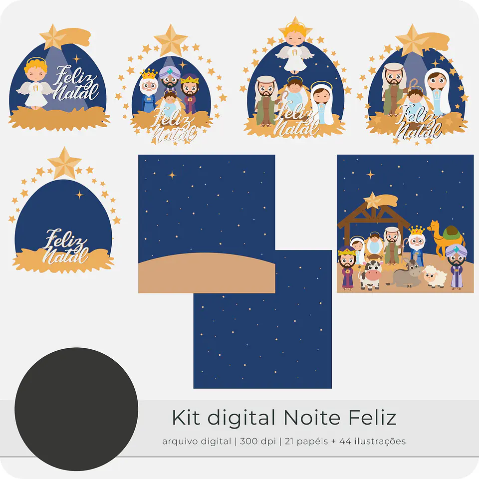 Kit Digital Noite Feliz Natal Natalino Arquivo em Png 6