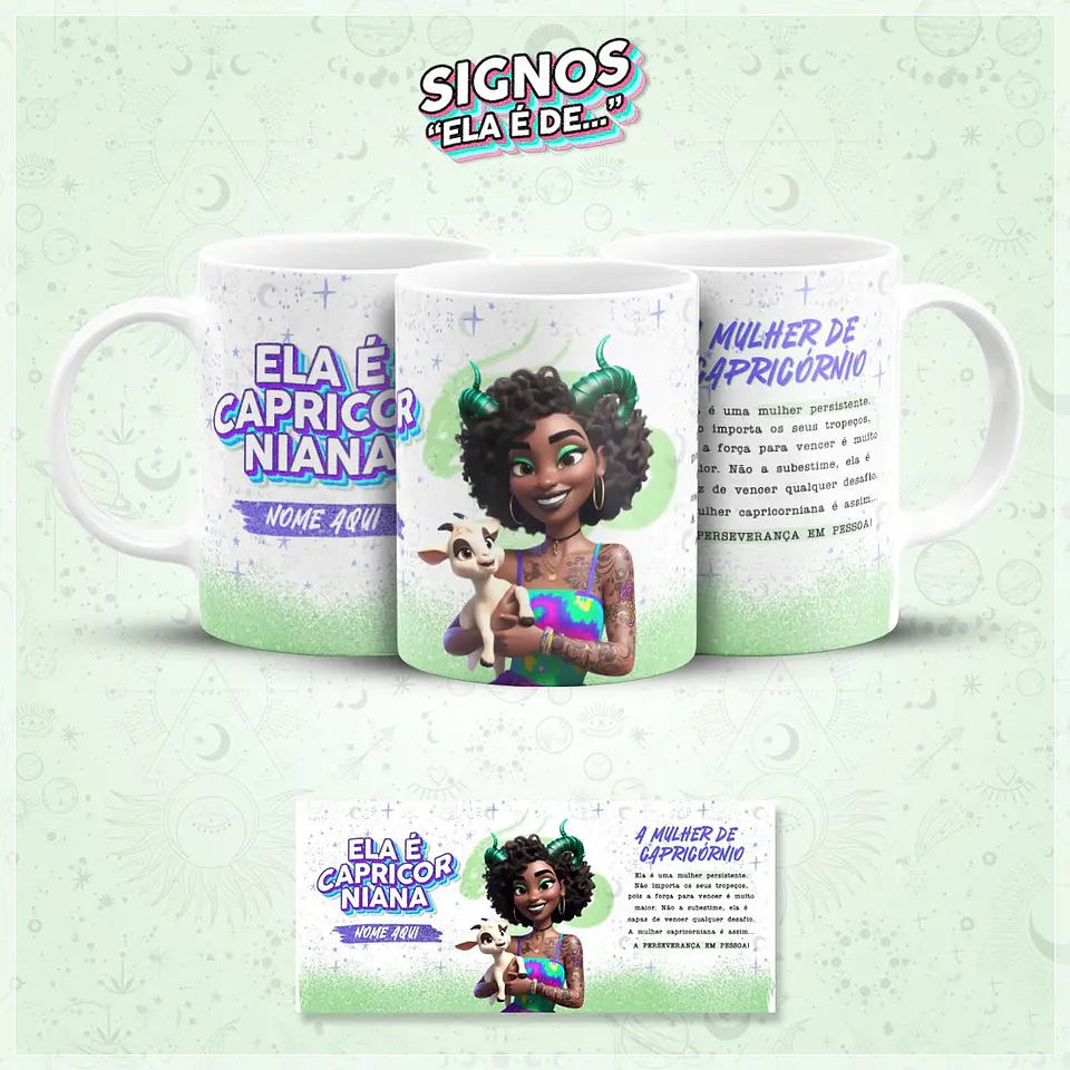 12 Artes para Caneca Signos Pixar Arquivo em Jpg 1