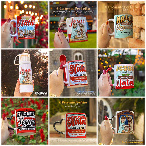 30 Artes para Caneca Natal de Jesus Arquivo em Jpg