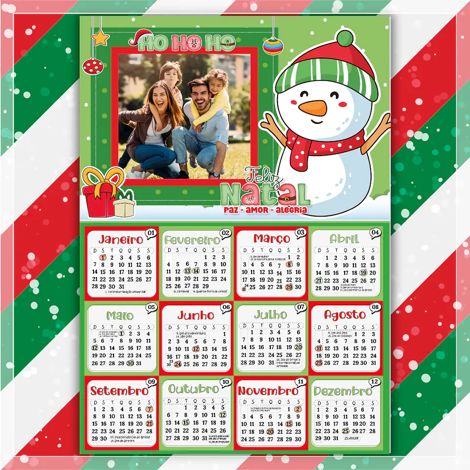Arquivo Calendário Natal 2024 em Png 5