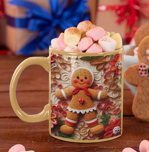 5 Artes para Caneca Biscoito Natalino Arquivo em Jpg 