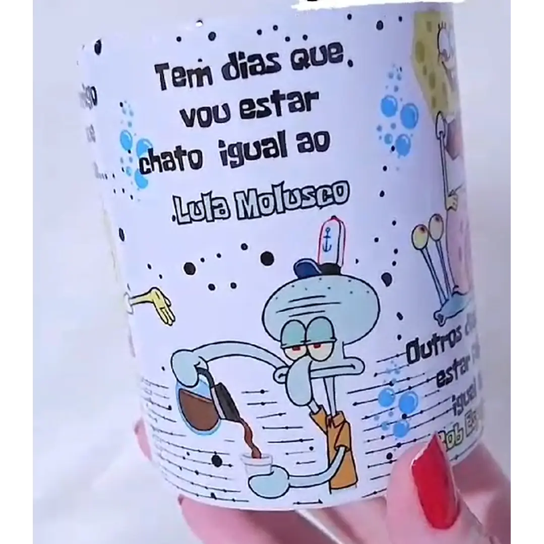 Arte Caneca Pra Viver comigo você tem que entender Bob Esponja Arquivo em Jpg 2