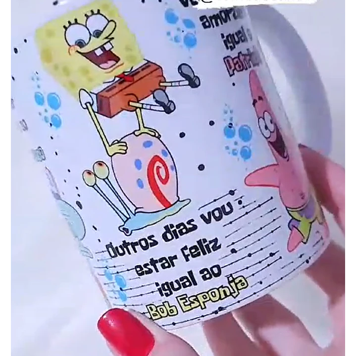 Arte Caneca Pra Viver comigo você tem que entender Bob Esponja Arquivo em Jpg 3