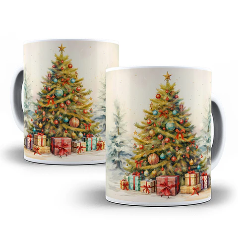 13 Artes para Caneca Arvores Natalino 3d Arquivo em Jpg  