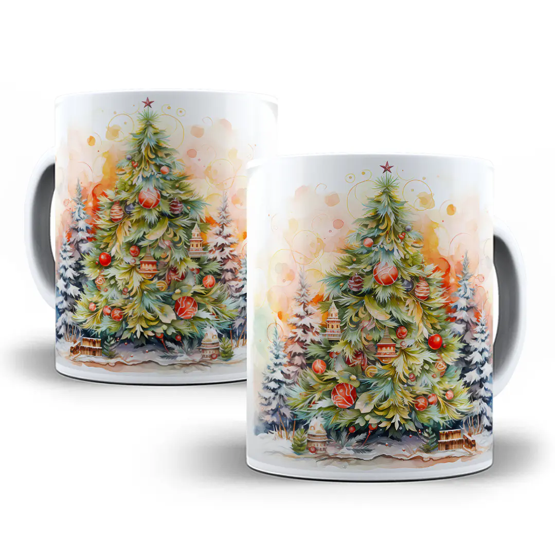 13 Artes para Caneca Arvores Natalino 3d Arquivo em Jpg   5