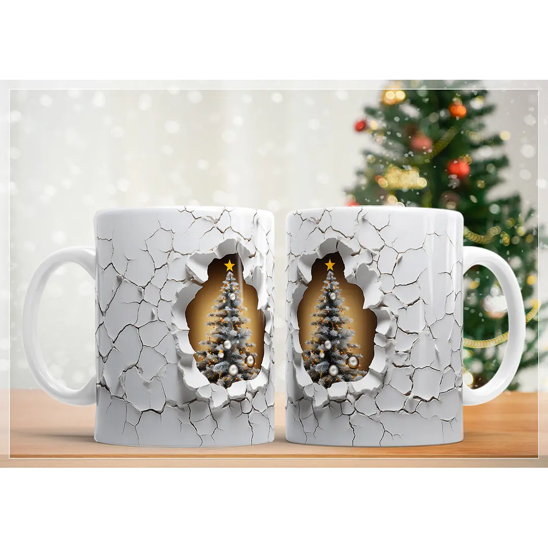21 Artes Caneca Arvore de Natal 3d em Jpg Sublimação Baixar Grátis 1