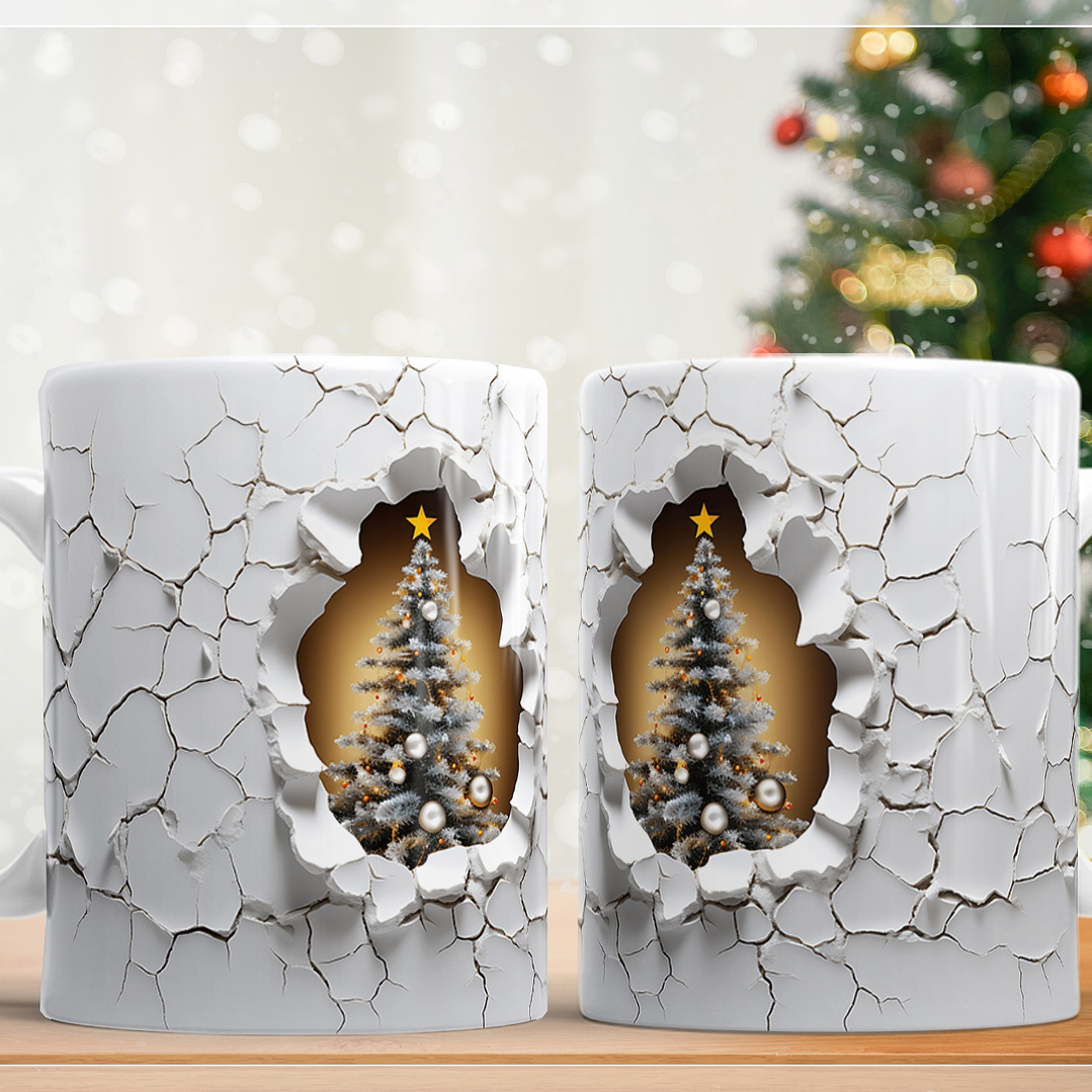 21 Artes Caneca Arvore de Natal 3d em Jpg Sublimação Baixar Grátis 1