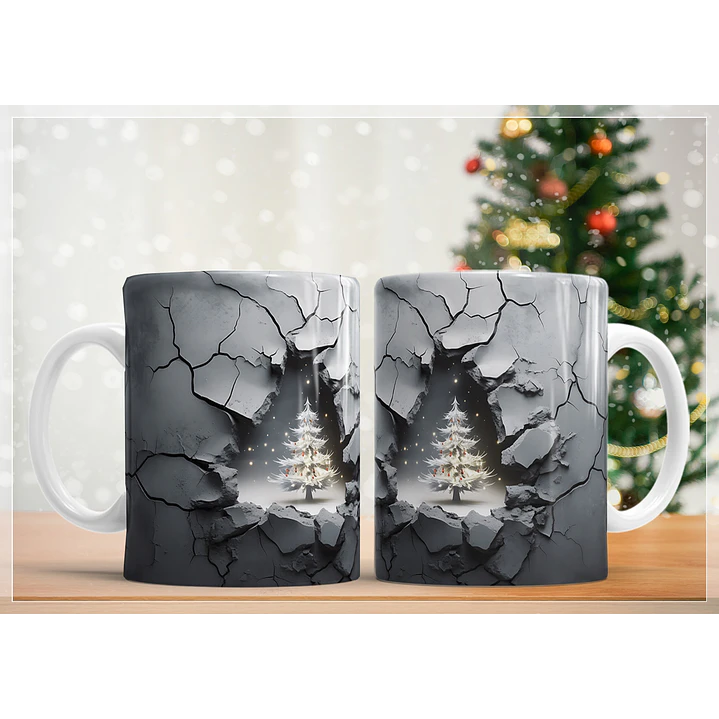 21 Artes Caneca Arvore de Natal 3d em Jpg Sublimação Baixar Grátis 3