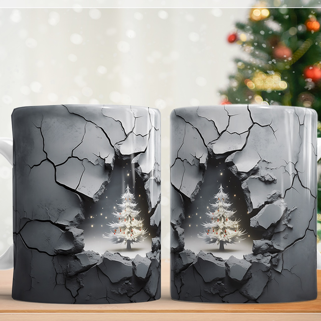 21 Artes Caneca Arvore de Natal 3d em Jpg Sublimação Baixar Grátis 3