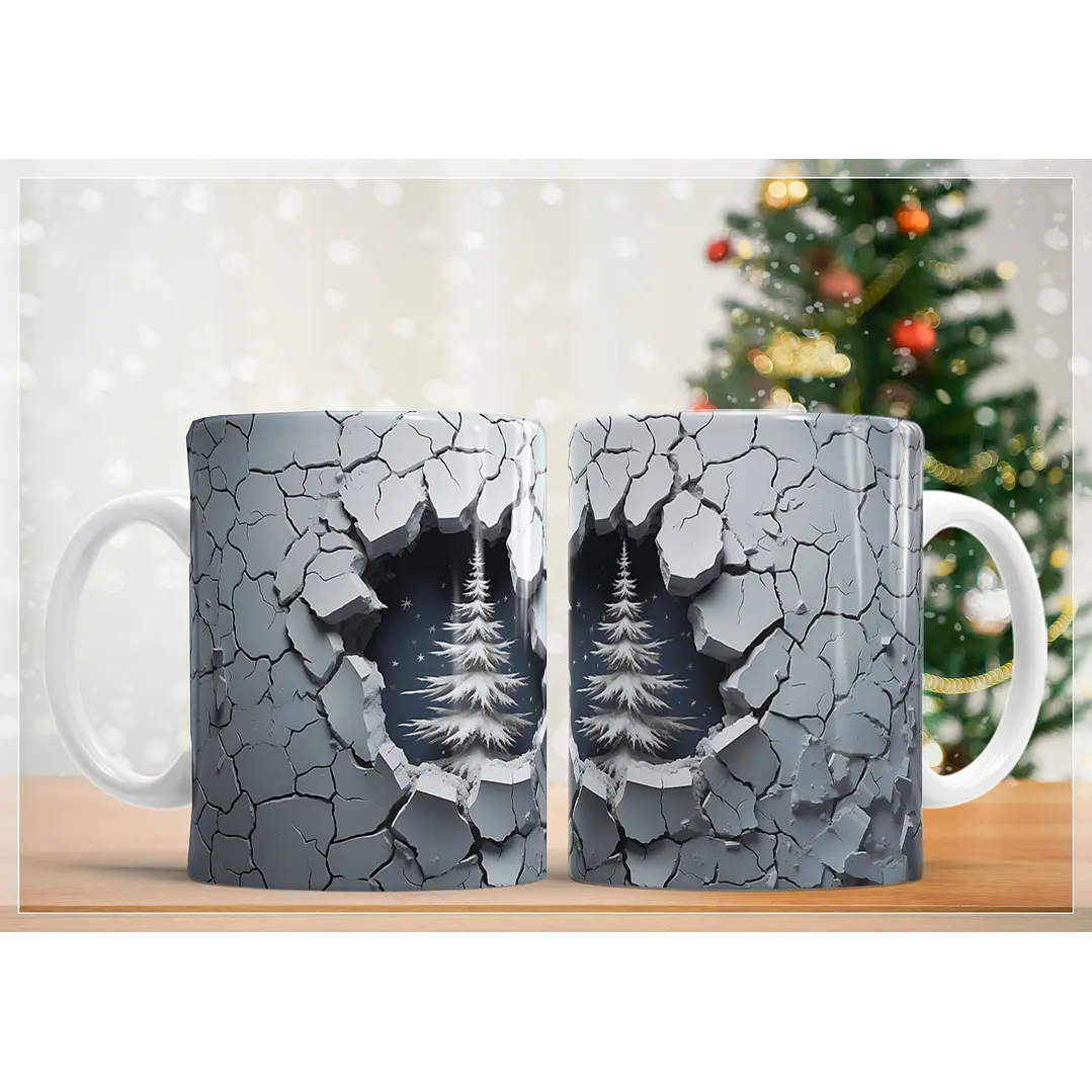 21 Artes Caneca Arvore de Natal 3d em Jpg Sublimação Baixar Grátis 4