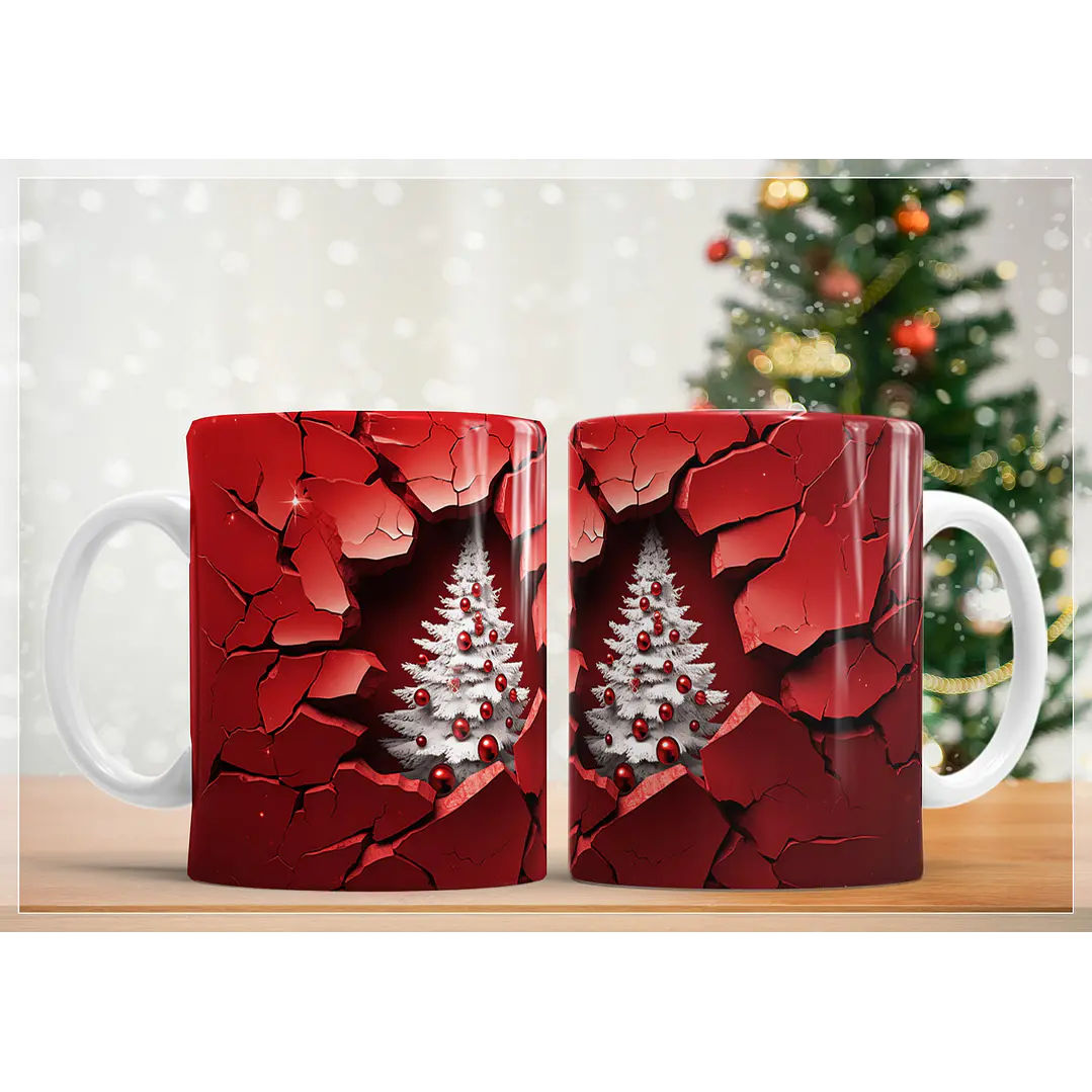 21 Artes Caneca Arvore de Natal 3d em Jpg Sublimação Baixar Grátis 5