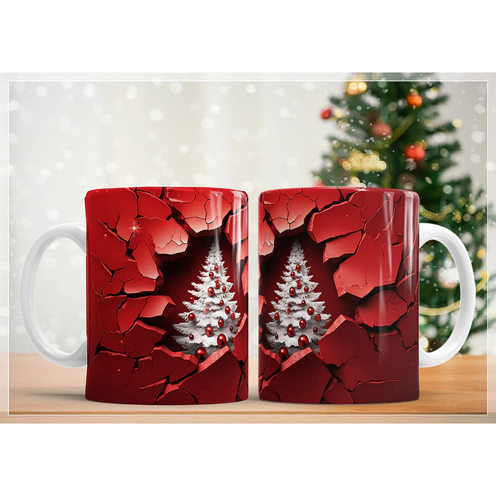 21 Artes Caneca Arvore de Natal 3d em Jpg Sublimação Baixar Grátis 5