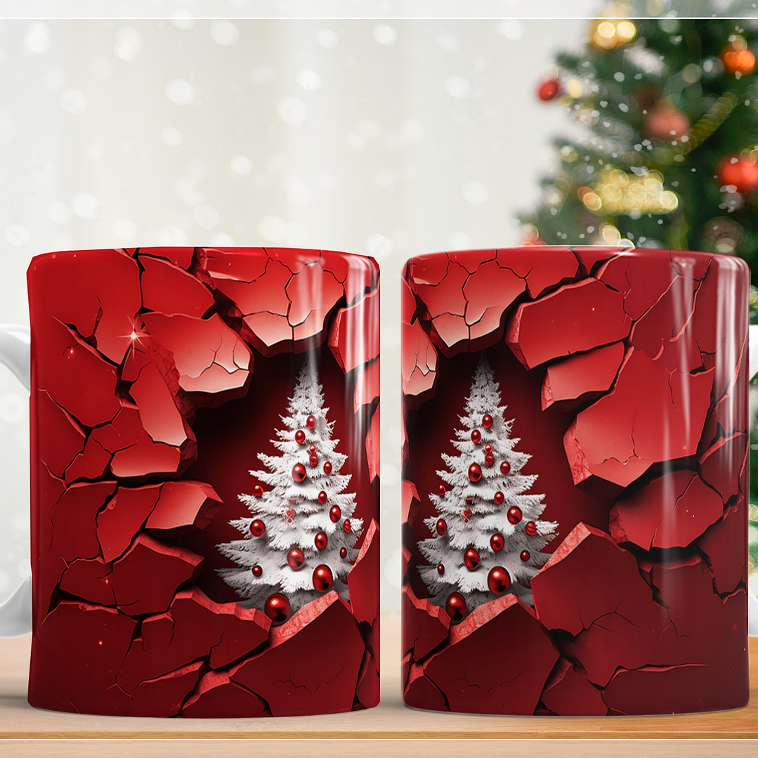 21 Artes Caneca Arvore de Natal 3d em Jpg Sublimação Baixar Grátis 5