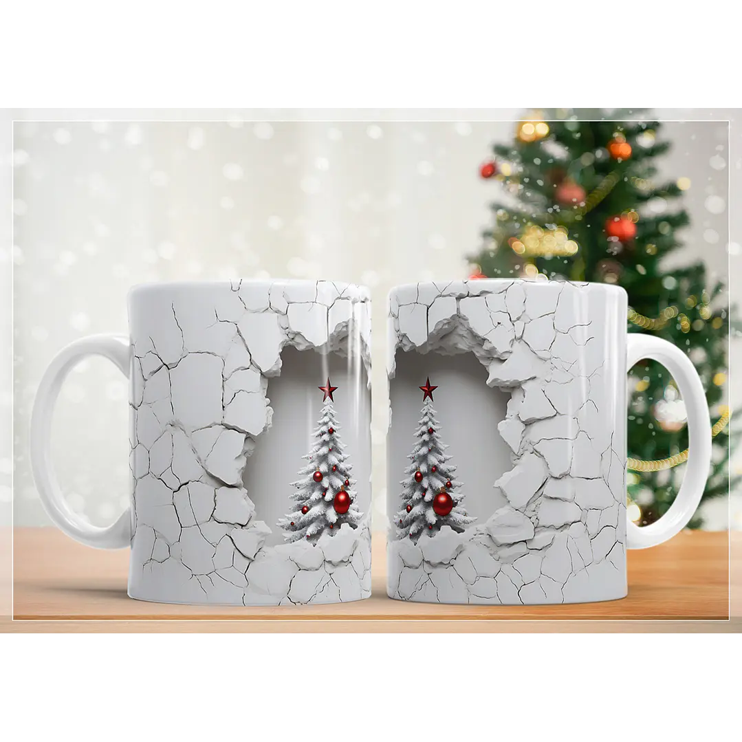 21 Artes Caneca Arvore de Natal 3d em Jpg Sublimação Baixar Grátis 6