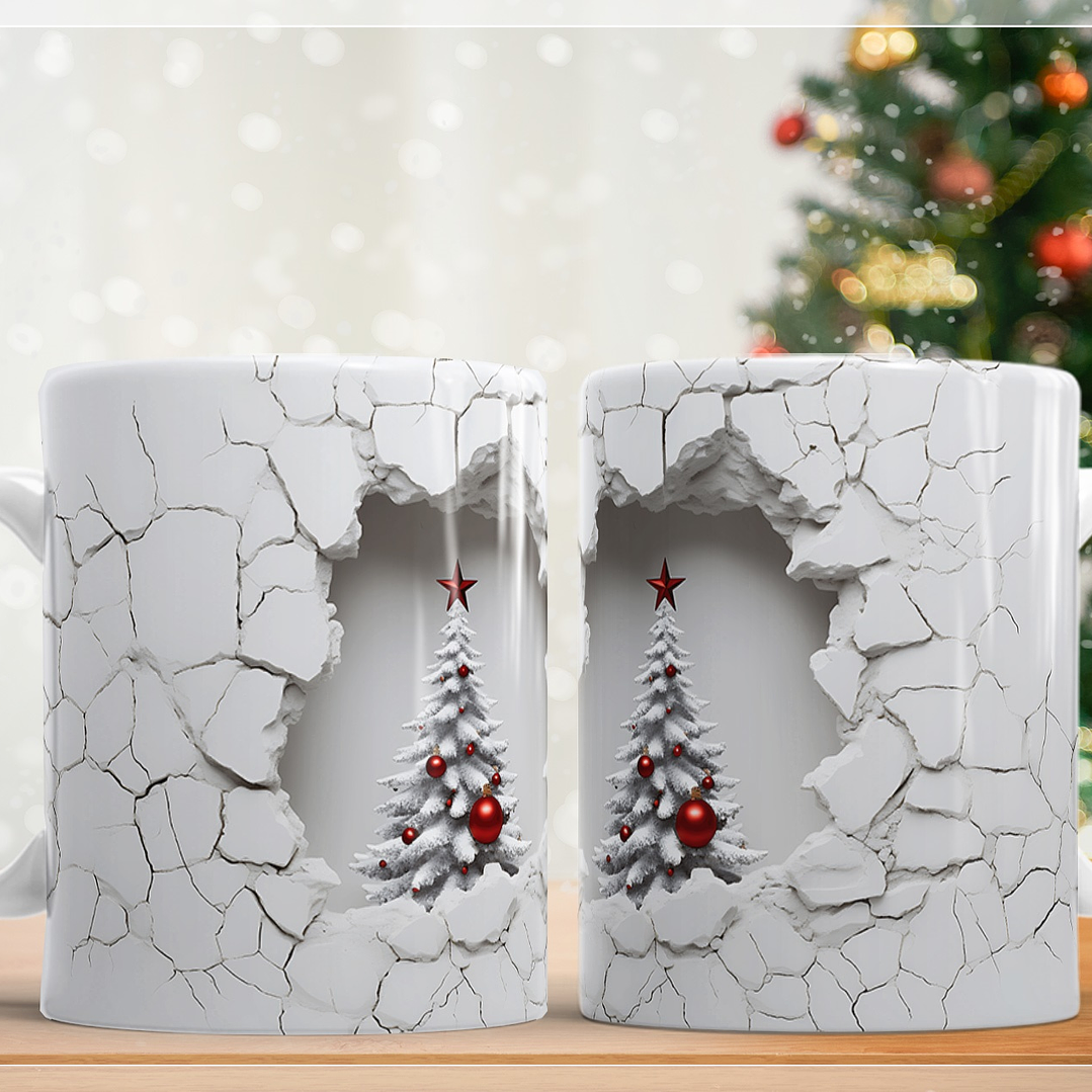 21 Artes Caneca Arvore de Natal 3d em Jpg Sublimação Baixar Grátis 6