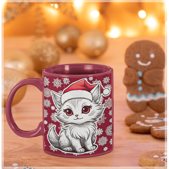 9 Artes para Caneca de Gatinhos Natal Arquivo em Jpg 