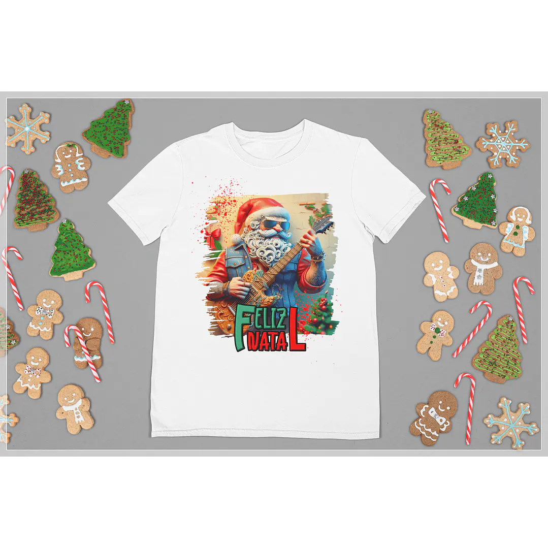 10 Artes para Camisa de Papai Noel do Rock Arquivo em CorelDraw 5