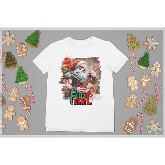 10 Artes para Camisa de Papai Noel do Rock Arquivo em CorelDraw