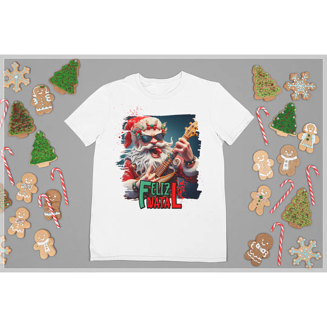 10 Artes para Camisa de Papai Noel do Rock Arquivo em CorelDraw 8