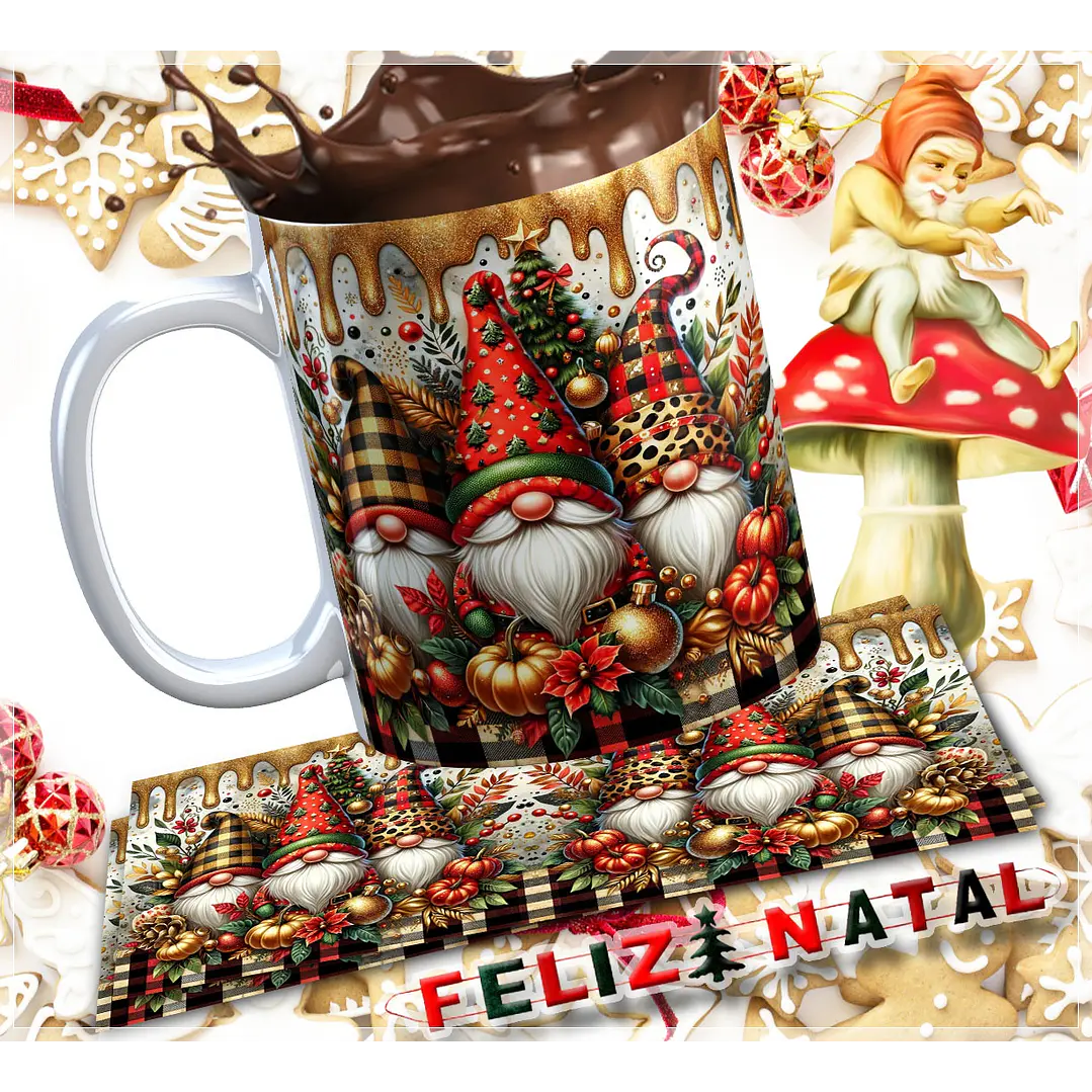 30 Artes para Caneca e Almofada Gnomos Arquivo em Jpg  3