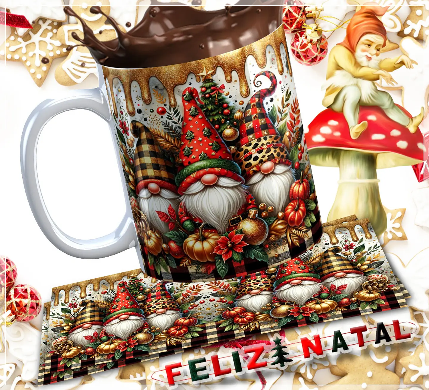 30 Artes para Caneca e Almofada Gnomos Arquivo em Jpg  3