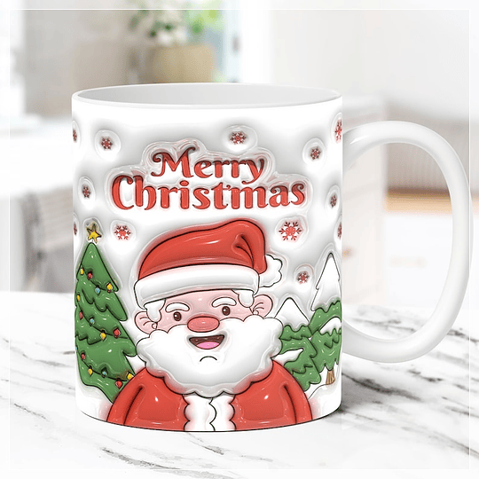 31 Artes para Caneca Natal Inflados 3D Arquivo em Jpg 