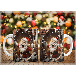 34 Artes para Caneca Natal Papai Noel 3D Arquivo em Jpg  