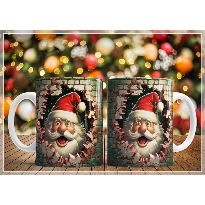 34 Artes para Caneca Natal Papai Noel 3D Arquivo em Jpg   5