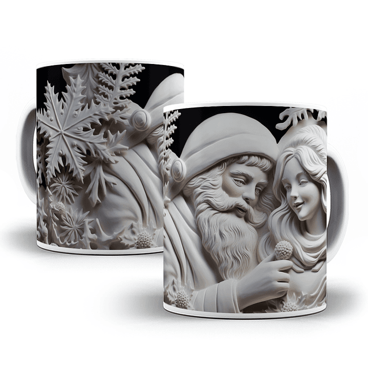 42 Artes para Caneca Papai Noel 3d Arquivo em Jpg   7