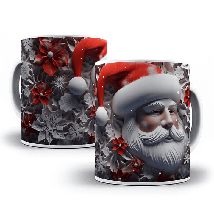 42 Artes para Caneca Papai Noel 3d Arquivo em Jpg   9