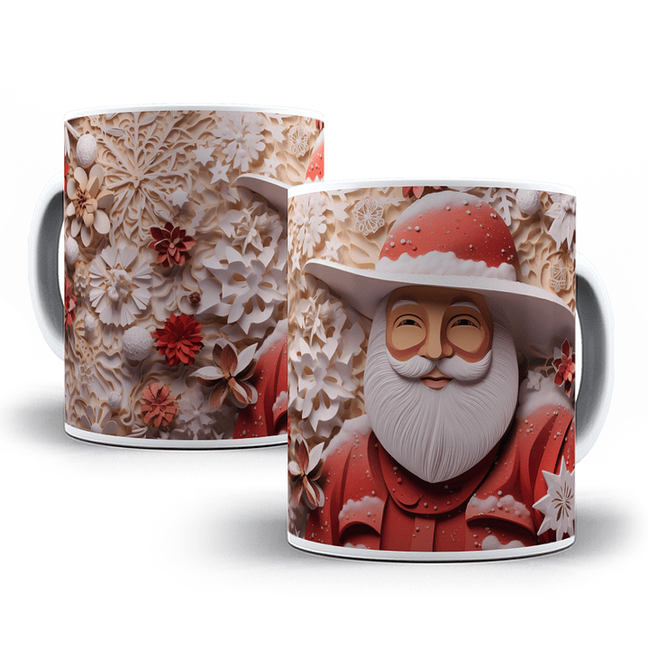 42 Artes para Caneca Papai Noel 3d Arquivo em Jpg   10