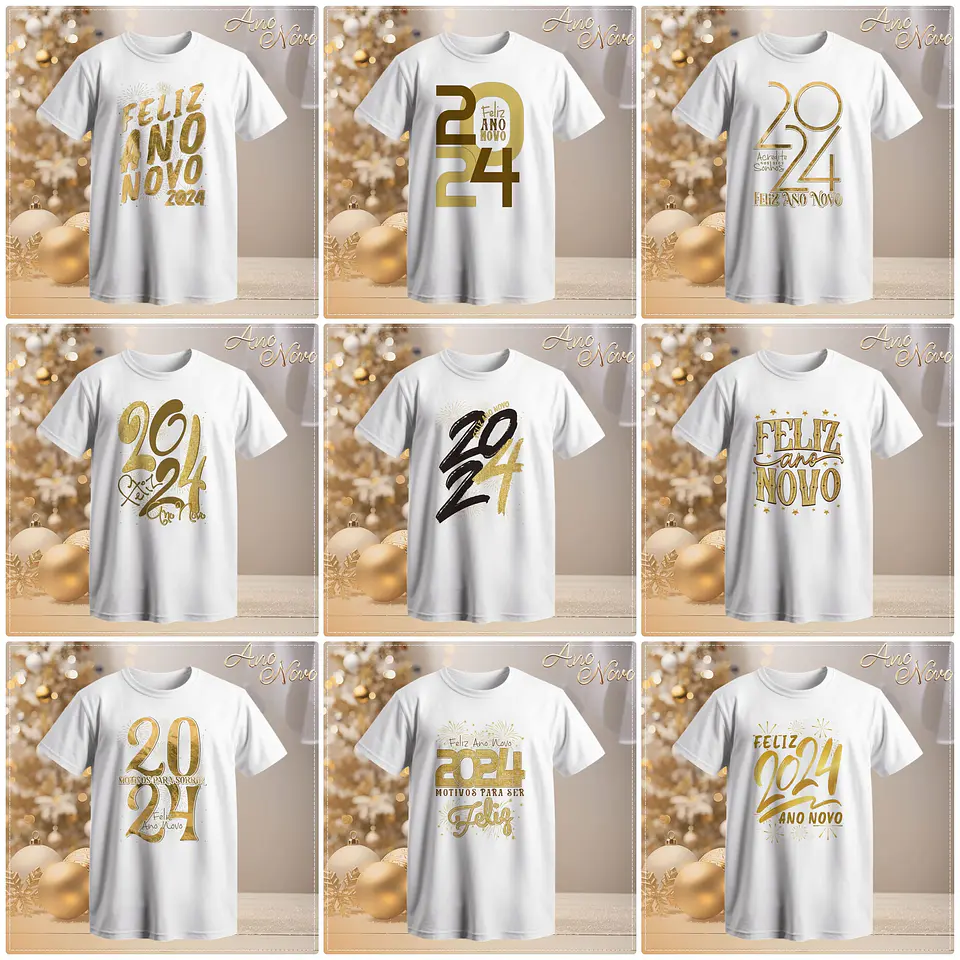 68 Artes para Camisa Ano Novo 2024 Arquivo em CorelDraw 3