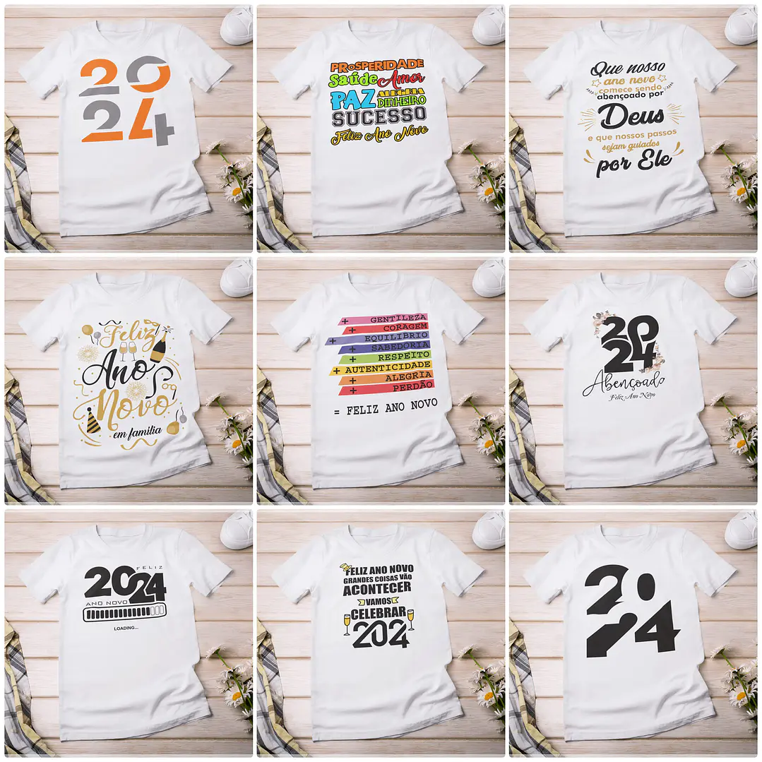 68 Artes para Camisa Ano Novo 2024 Arquivo em CorelDraw 4