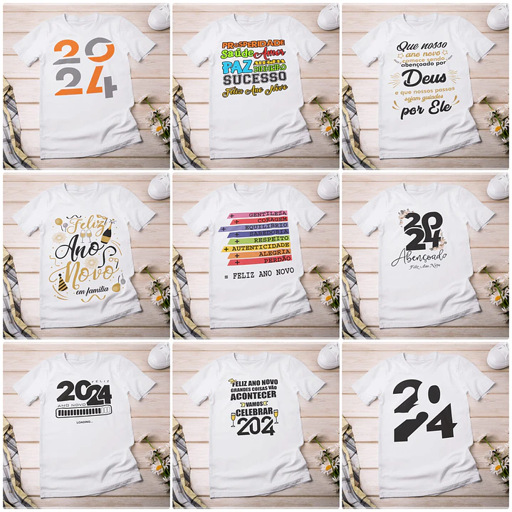 68 Artes para Camisa Ano Novo 2024 Arquivo em CorelDraw 4