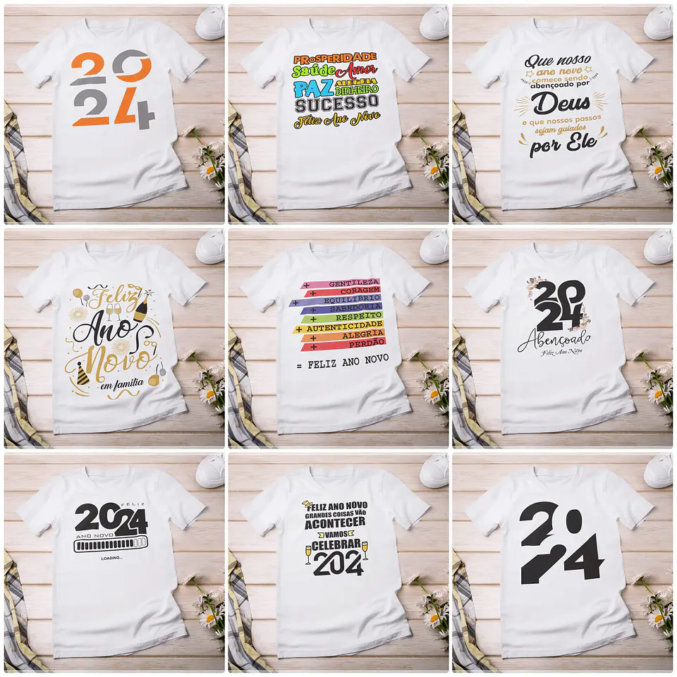 68 Artes para Camisa Ano Novo 2024 Arquivo em CorelDraw 4