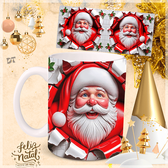 97 Artes para Caneca Natalina Papai Noel e Outros 3d Arquivo em Jpg 