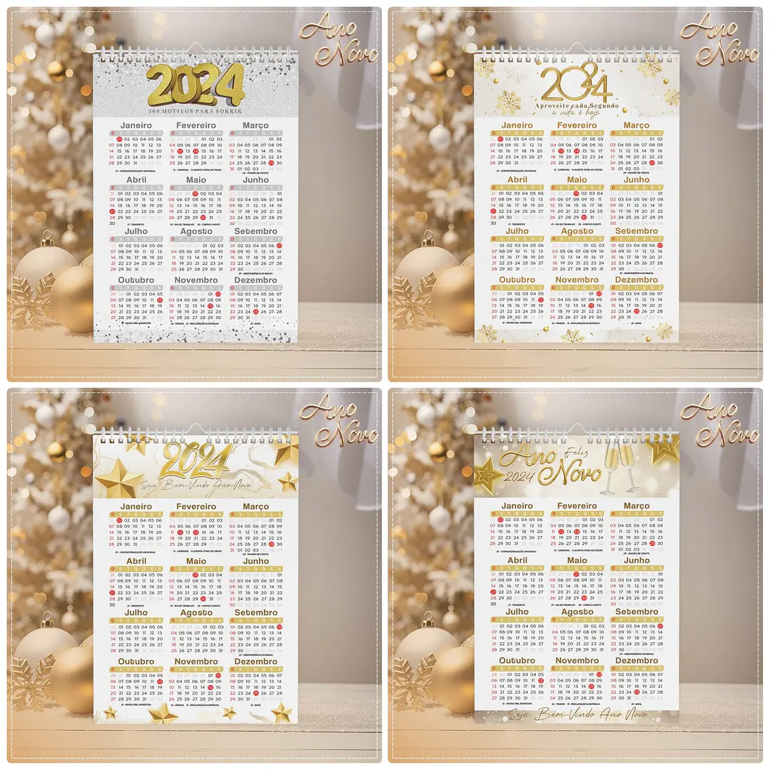 Arquivo Calendários de Ano Novo 2024 em CorelDraw 2