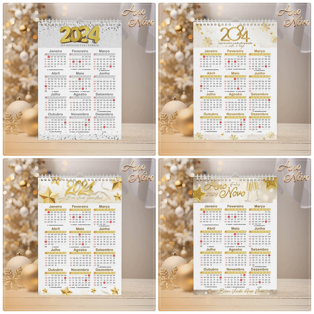 Arquivo Calendários de Ano Novo 2024 em CorelDraw 2