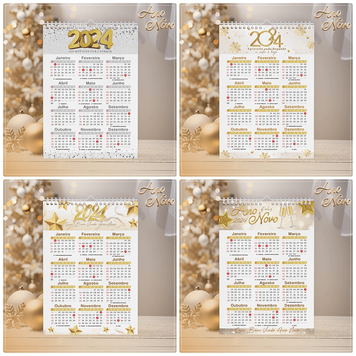 Arquivo Calendários de Ano Novo 2024 em CorelDraw 2