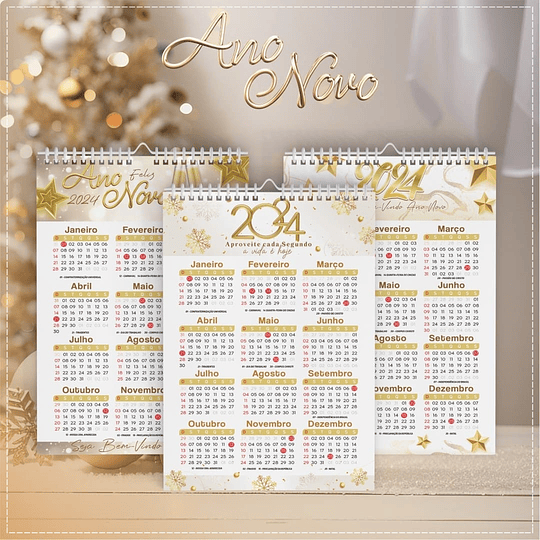 Arquivo Calendários de Ano Novo 2024 em CorelDraw