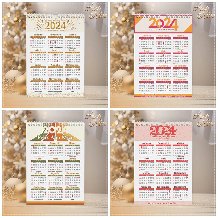 Arquivo Calendários de Ano Novo 2024 em CorelDraw 6