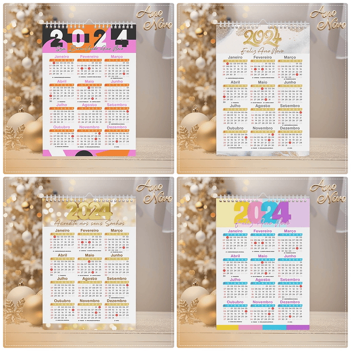 Arquivo Calendários de Ano Novo 2024 em CorelDraw 7