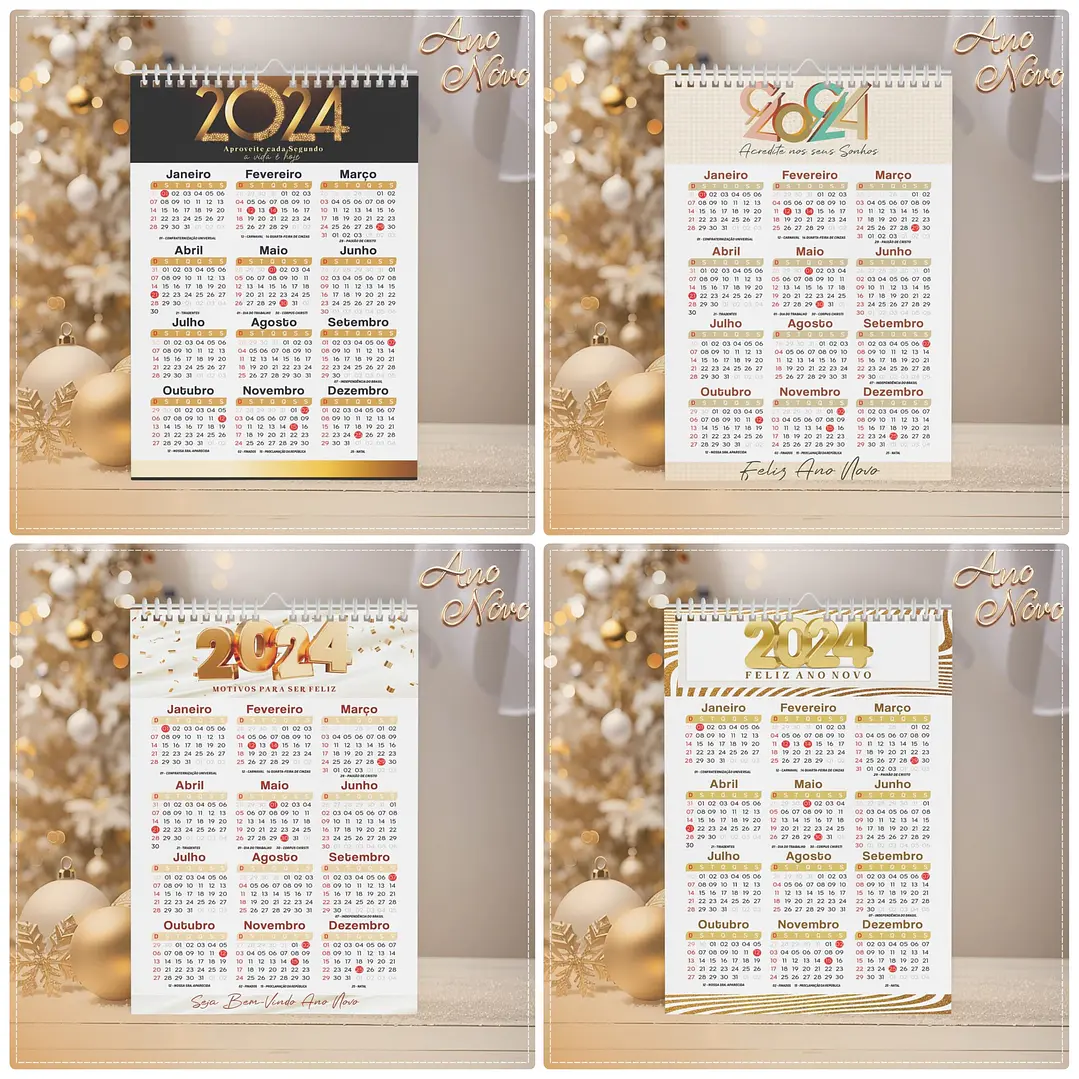 Arquivo Calendários de Ano Novo 2024 em CorelDraw 8