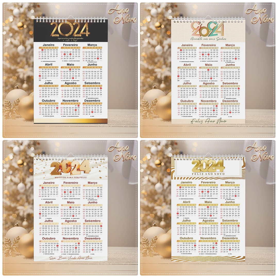 Arquivo Calendários de Ano Novo 2024 em CorelDraw 8