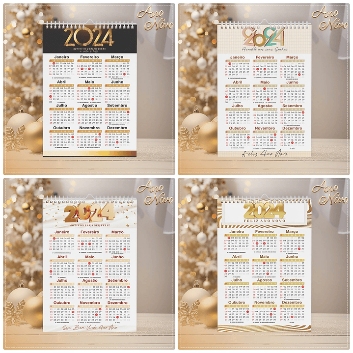 Arquivo Calendários de Ano Novo 2024 em CorelDraw 8