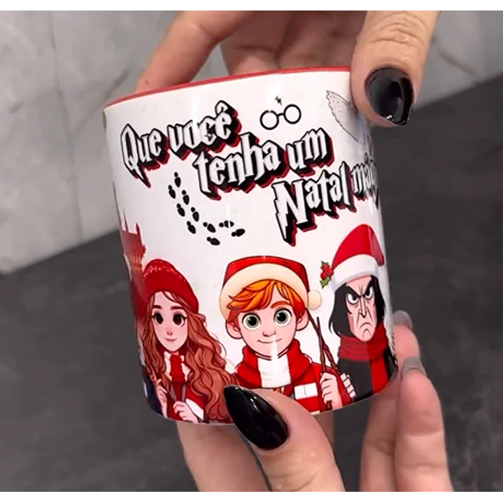 Arte Caneca Natal Harry Potter Arquivo em Jpg  1