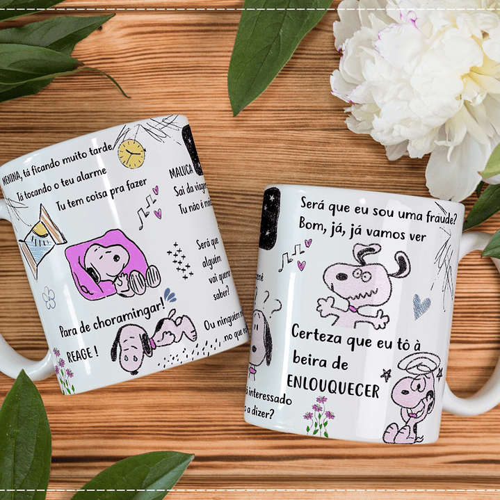 Arte Caneca Snoopy Luisa Sonza - Menina, tá ficando muito tarde tá tocando o teu Alarme... Arquivo em CorelDraw 1