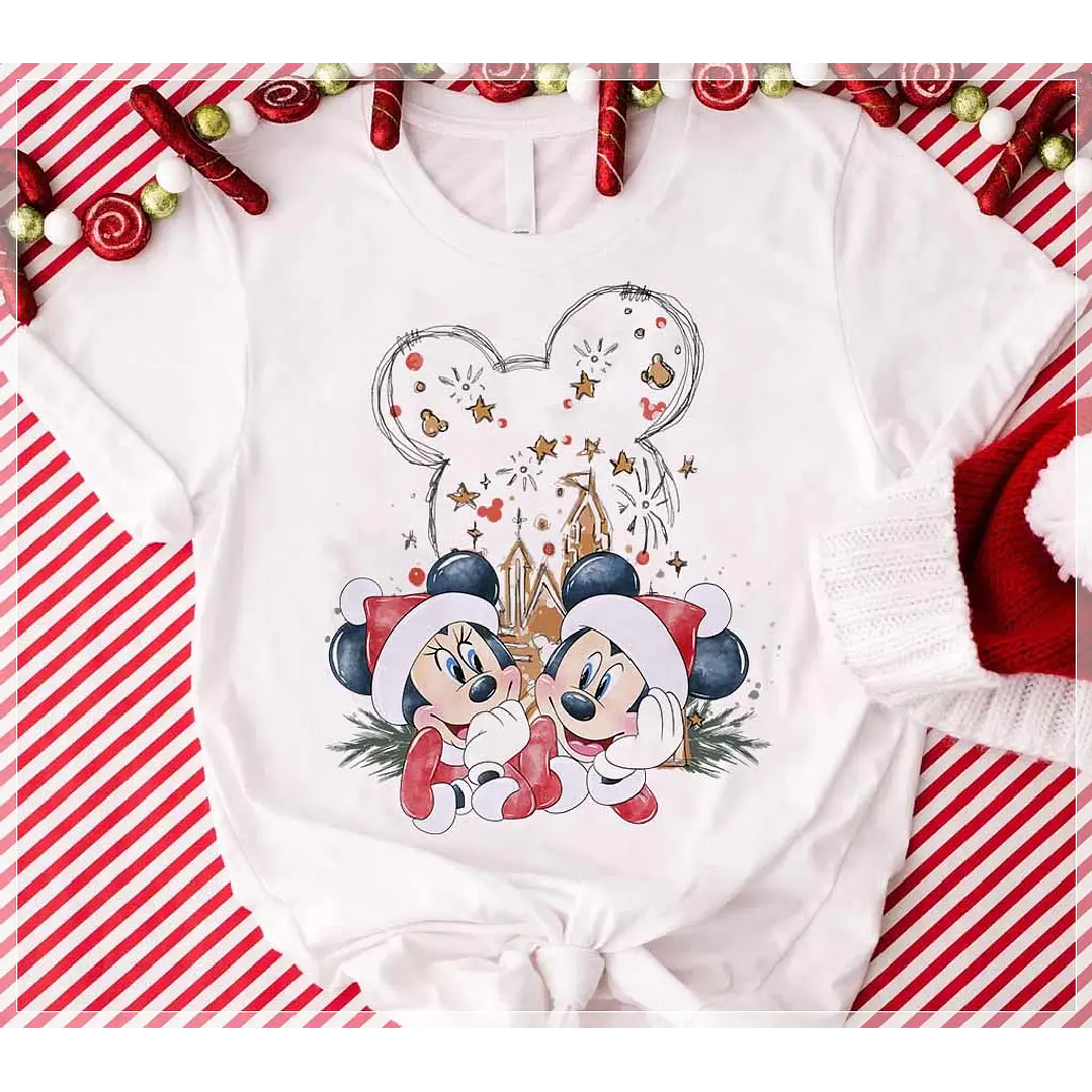 6 Artes para Camisa Natal Mickey e Minnie Arquivo em CorelDraw 7