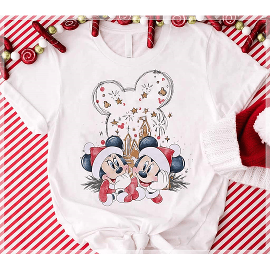 6 Artes para Camisa Natal Mickey e Minnie Arquivo em CorelDraw